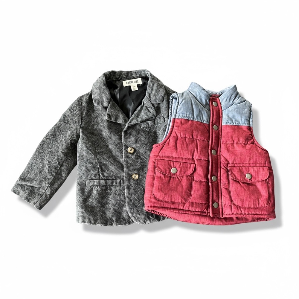 Cherokee Baby Boy 18M Blazer & Puffer Vest Bundle